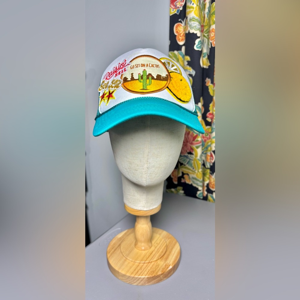 OTTO Trucker Ball Cap Raisin Hell Get Lit Smile Cactus Texas Southwest Wild West